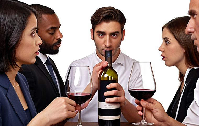 **A nervous yet determined person taking a sommelier exam, tasting wine, surrounded by supportive fellow candidates.**
