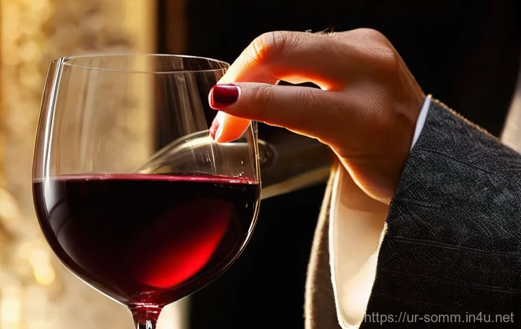 소믈리에가 사용하는 와인 용어집 - **Prompt for Image 1 (Visual Beauty and Observation):**
"A close-up, high-definition photograph ...