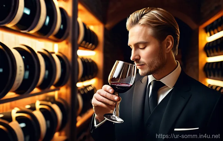 소믈리에 일과 공개 - Image Prompt 1: The Discerning Palate** 소믈리에 일과 공개 - Image Prompt 1: The Discerning Palate**